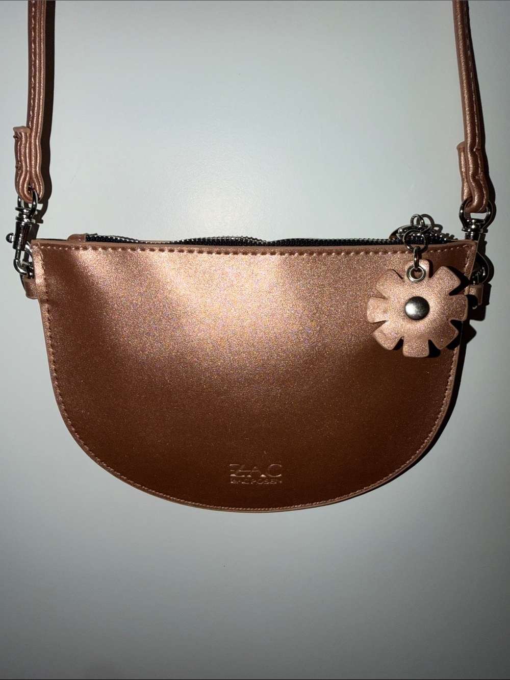 Zac Posen for Bloomingdale’s Celia Rose Gold Crossbody with Flower Charm